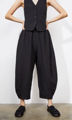Butoni Pants - Black Linen>Plümo Studio Hot