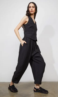 Butoni Pants - Black Linen><noscript><img width=