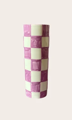 Checker Vase - Lilac>Plümo Hot