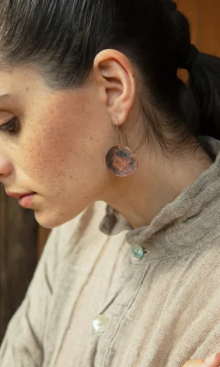 Copper Pebble Earrings><noscript><img width=