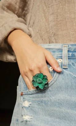 Daisy Leather Ring>Plümo Sale