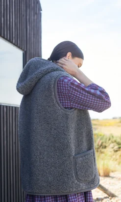 Dark Grey Wool Gilet><noscript><img width=