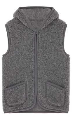 Dark Grey Wool Gilet><noscript><img width=