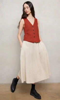 Frida Waistcoat - Tomato Red><noscript><img width=