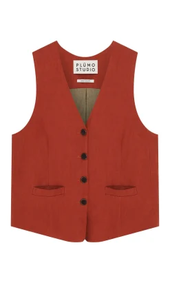 Frida Waistcoat - Tomato Red><noscript><img width=
