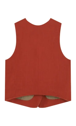 Frida Waistcoat - Tomato Red><noscript><img width=