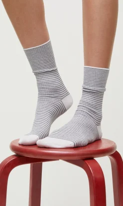 Grey Stripe Socks>Plümo New