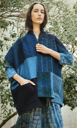 Indigo Patch Kimono>Plümo Sale