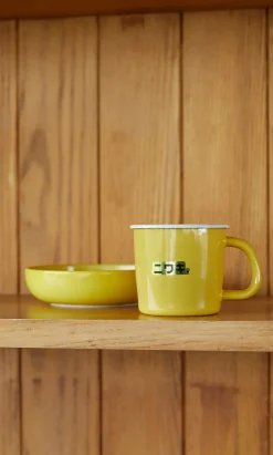Mustard Yellow Enamel Mug><noscript><img width=