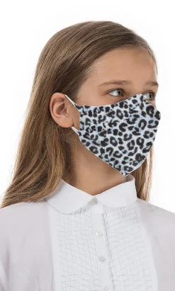 Organic Linen Kids Mask - Blue Leopard>Plümo Discount