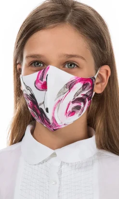 Organic Linen Kids Mask Rose><noscript><img width=