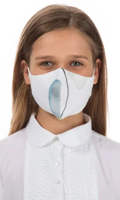Organic Linen Kids Mask Water Colour>Plümo Hot
