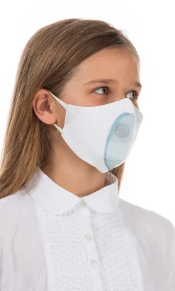 Organic Linen Kids Mask Water Colour>Plümo Hot