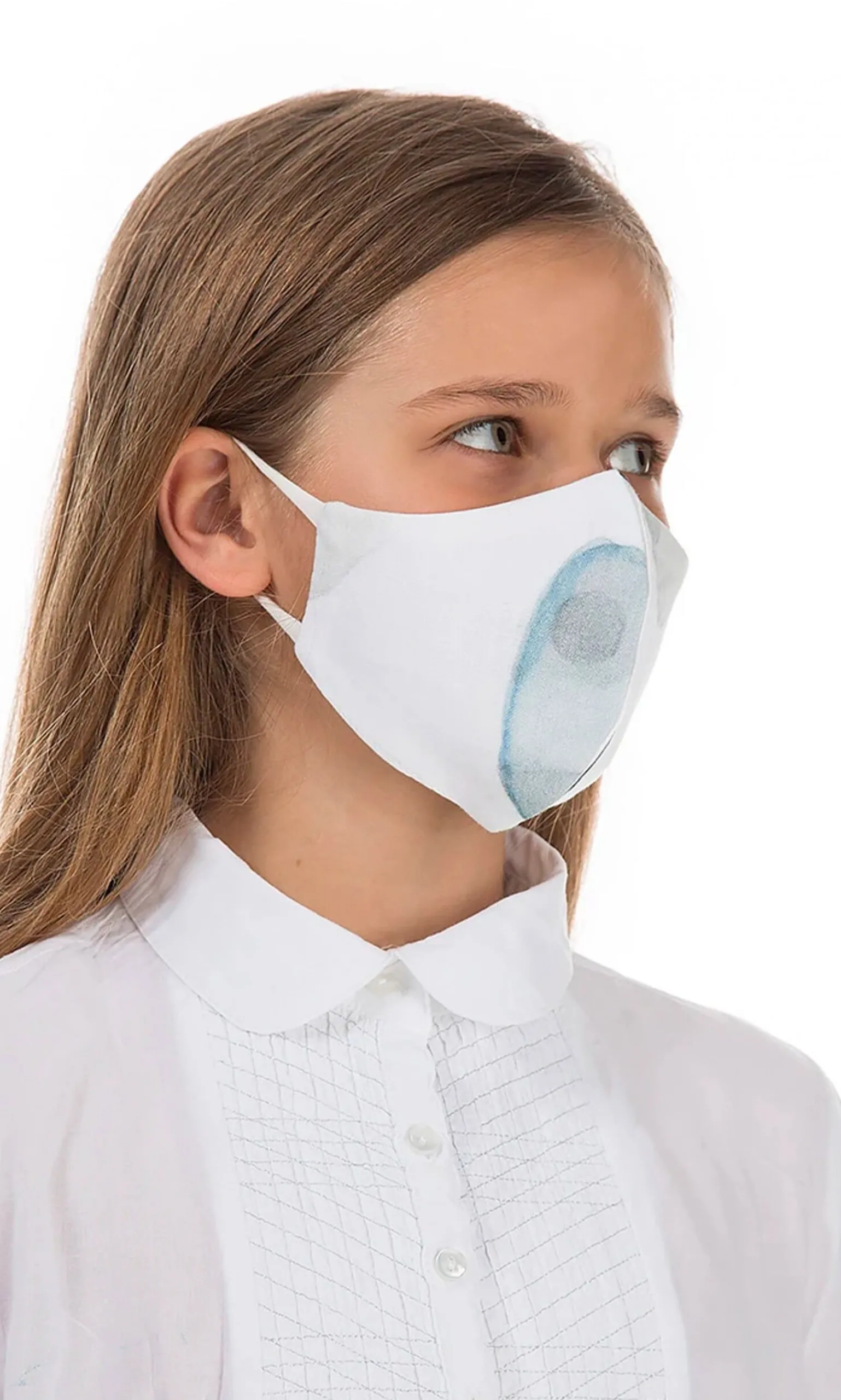 Organic Linen Kids Mask Water Colour>Plümo Hot
