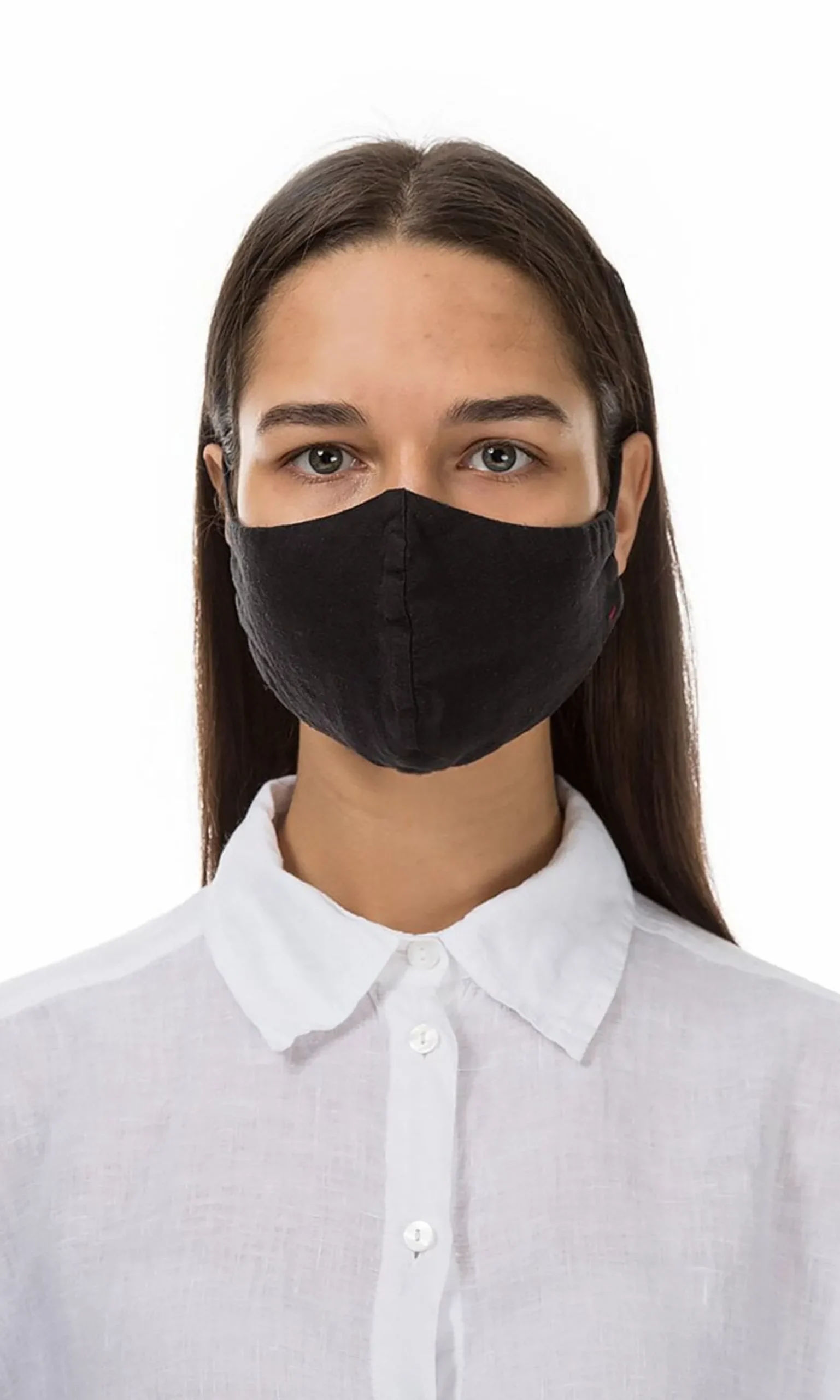 Organic Linen Mask - Black>Plümo New