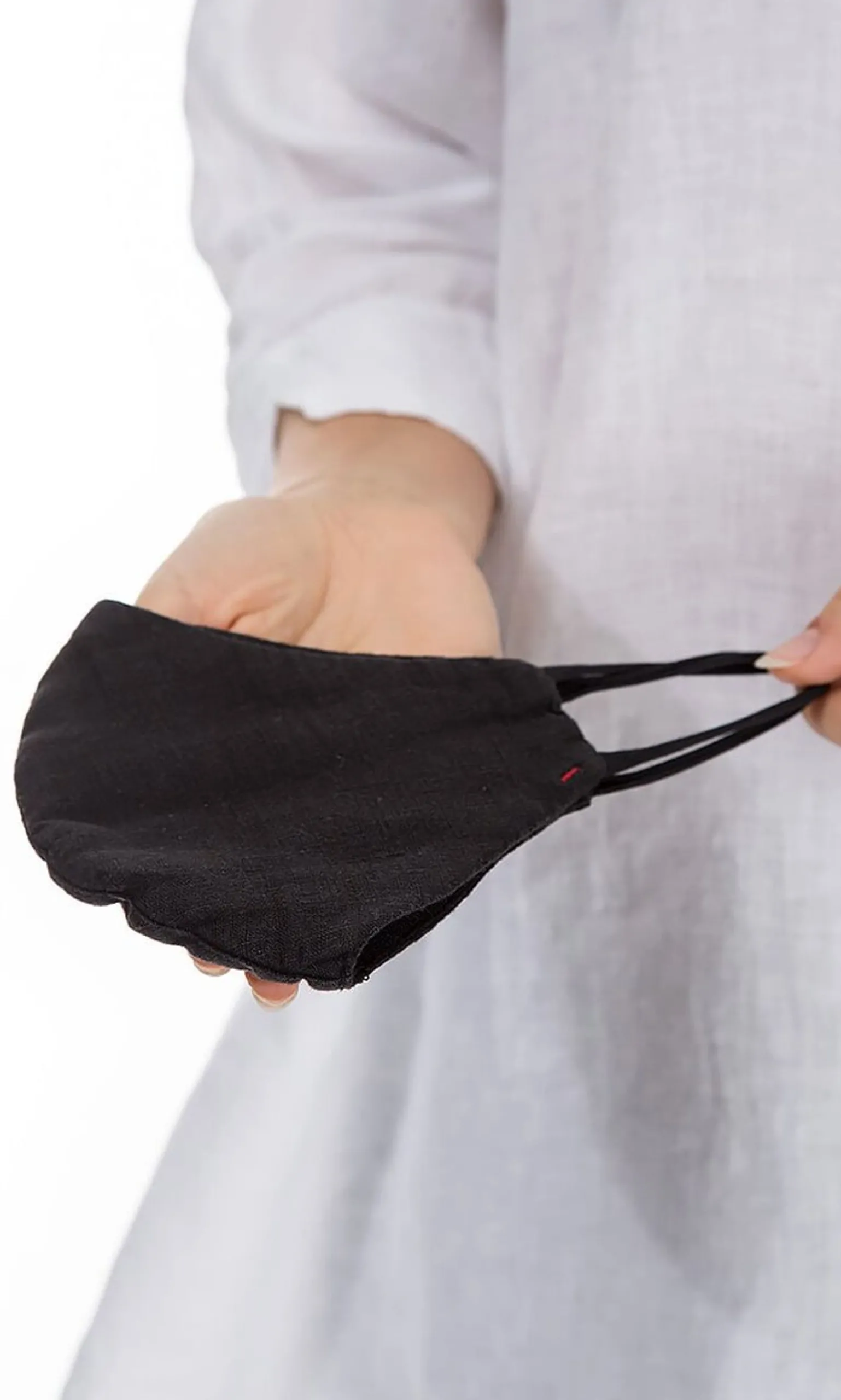 Organic Linen Mask - Black>Plümo New