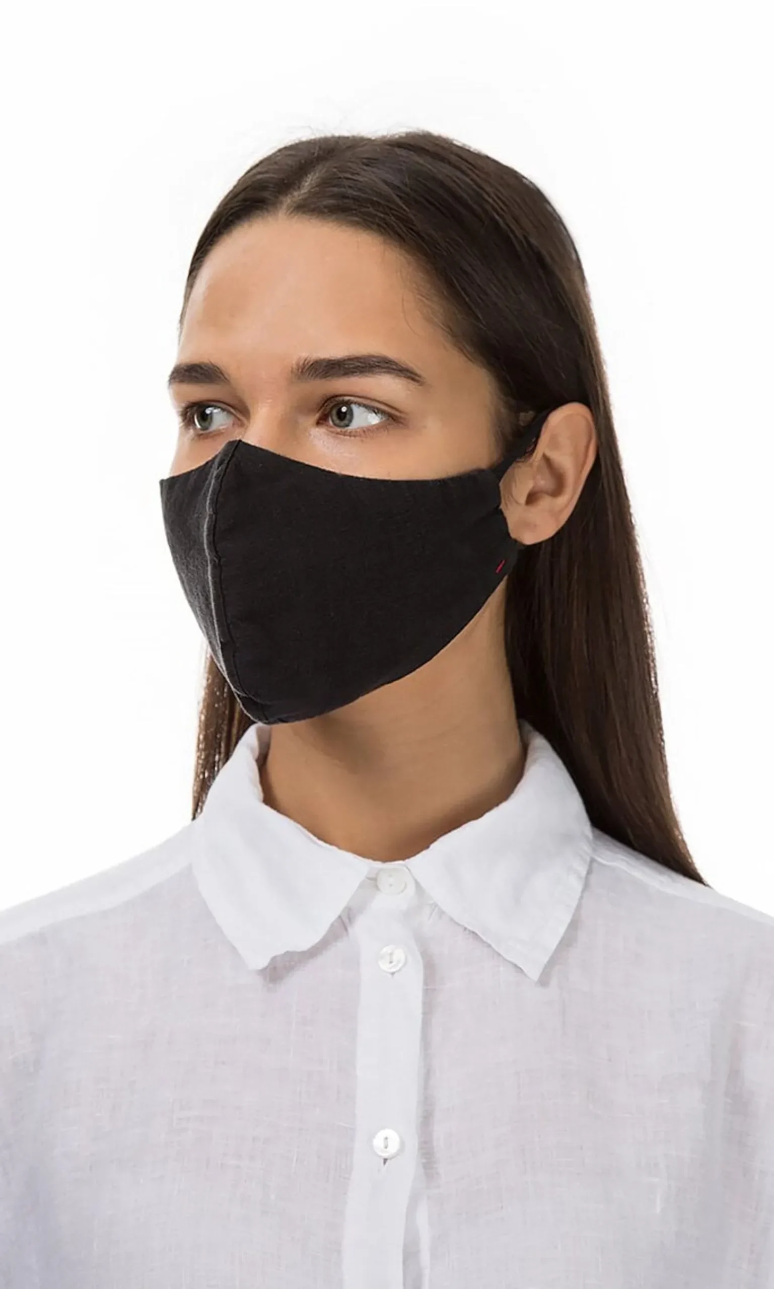 Organic Linen Mask - Black>Plümo New