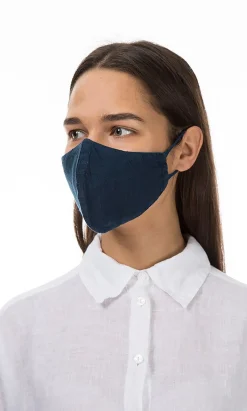 Organic Linen Mask - Indigo><noscript><img width=