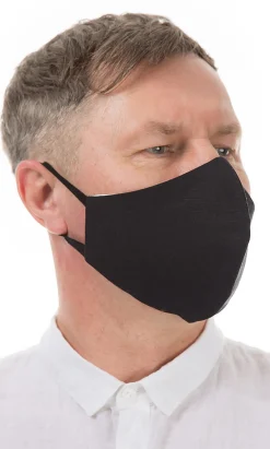 Organic Linen Mask Men - Carbon Black>Plümo Online