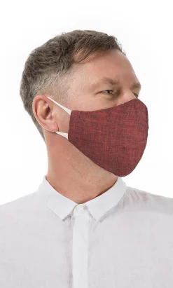 Organic Linen Mask Men - Rust>Plümo