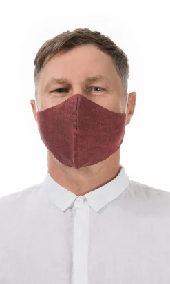 Organic Linen Mask Men - Rust>Plümo