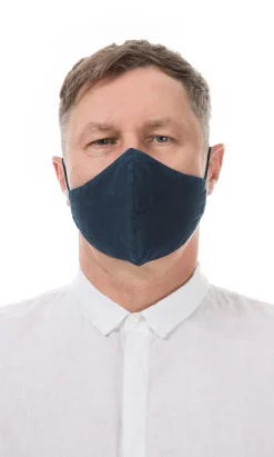 Organic Linen Mask Men Denim>Plümo Sale