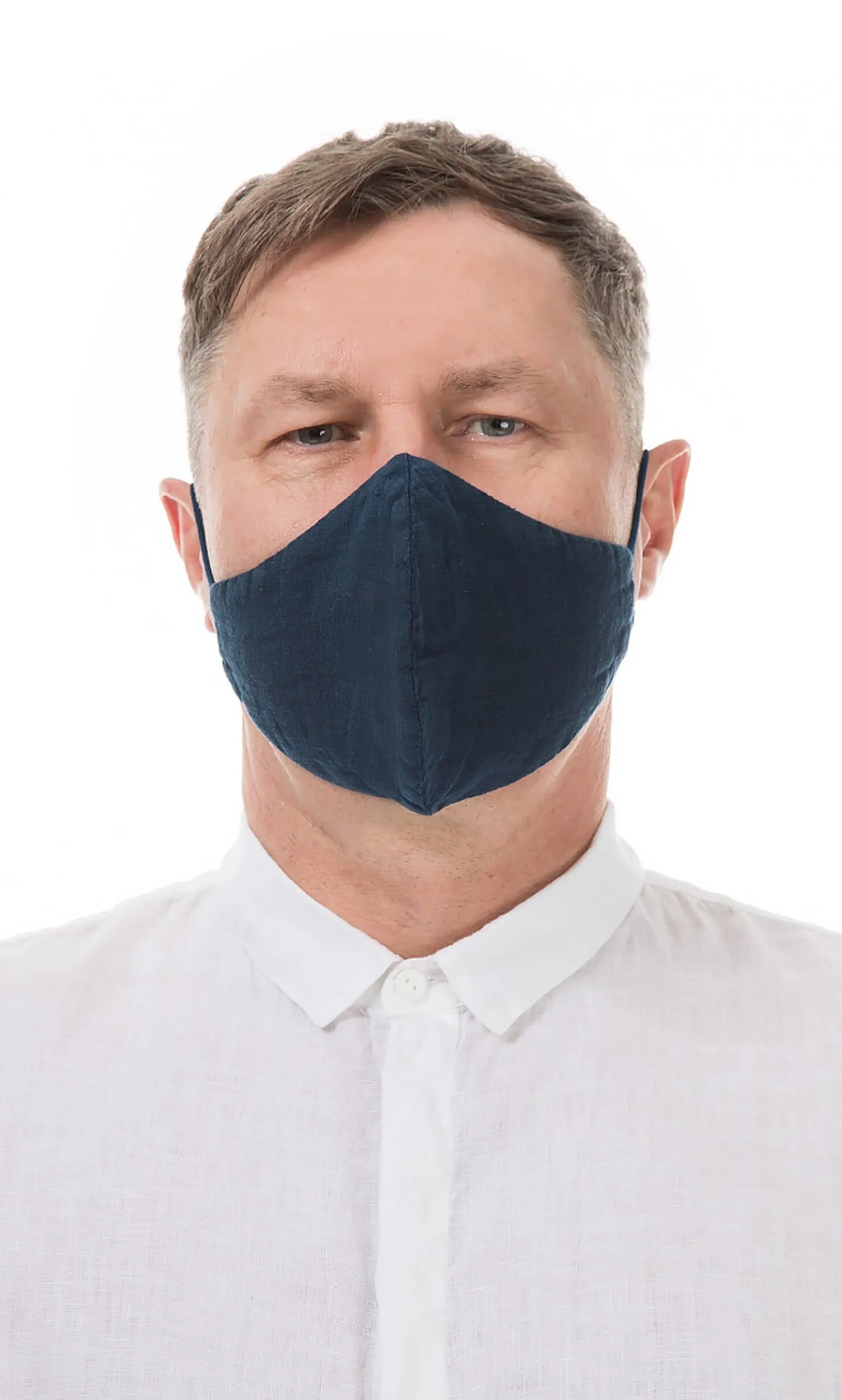 Organic Linen Mask Men Denim>Plümo Sale