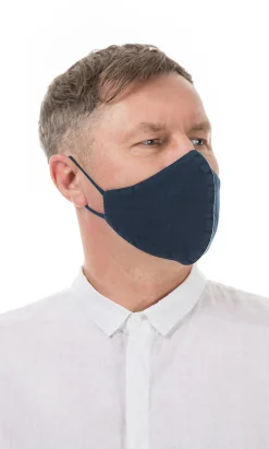 Organic Linen Mask Men Denim>Plümo Sale