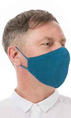 Organic Linen Mask Men Nordic Blue>Plümo Hot
