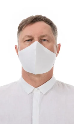 Organic Linen Mask Men White>Plümo Clearance