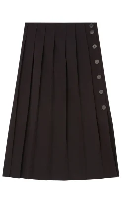 Pleat & Button Skirt><noscript><img width=