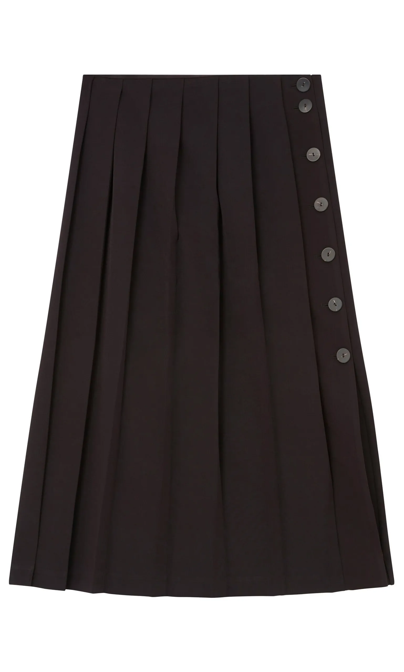 Pleat & Button Skirt>Plümo Studio Online