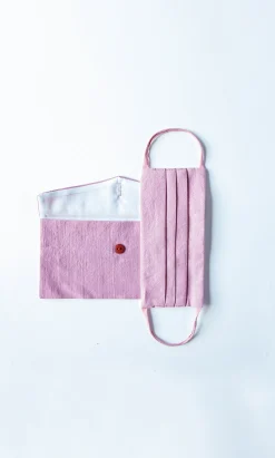 Pleated Face Mask & Pouch - Rose>Plümo Best