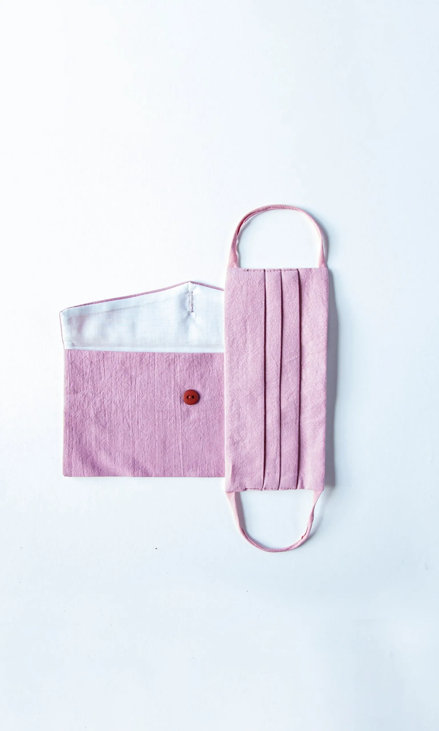 Pleated Face Mask & Pouch - Rose>Plümo Best