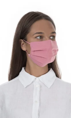 Pleated Face Mask & Pouch - Rose><noscript><img width=