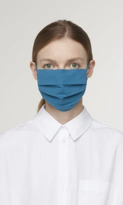Pleated Face Mask & Pouch - Finnish Blue><noscript><img width=
