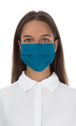 Pleated Face Mask & Pouch - Finnish Blue><noscript><img width=