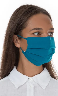 Pleated Face Mask & Pouch - Finnish Blue><noscript><img width=