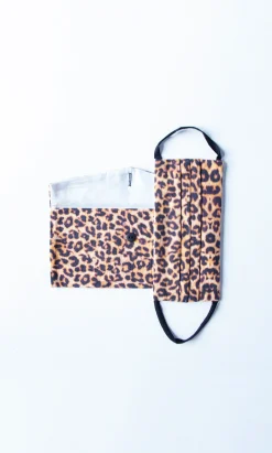 Pleated Face Mask & Pouch - Leopard Print>Plümo Discount