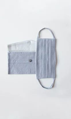 Pleated Face Mask & Pouch - Grey>Plümo Clearance