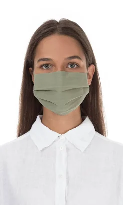 Pleated Face Mask & Pouch - Leaf><noscript><img width=