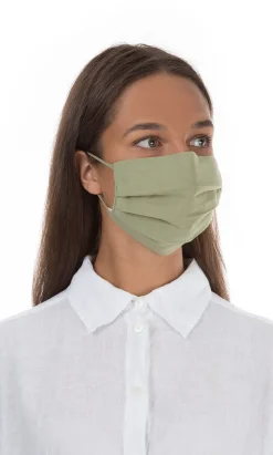 Pleated Face Mask & Pouch - Leaf><noscript><img width=