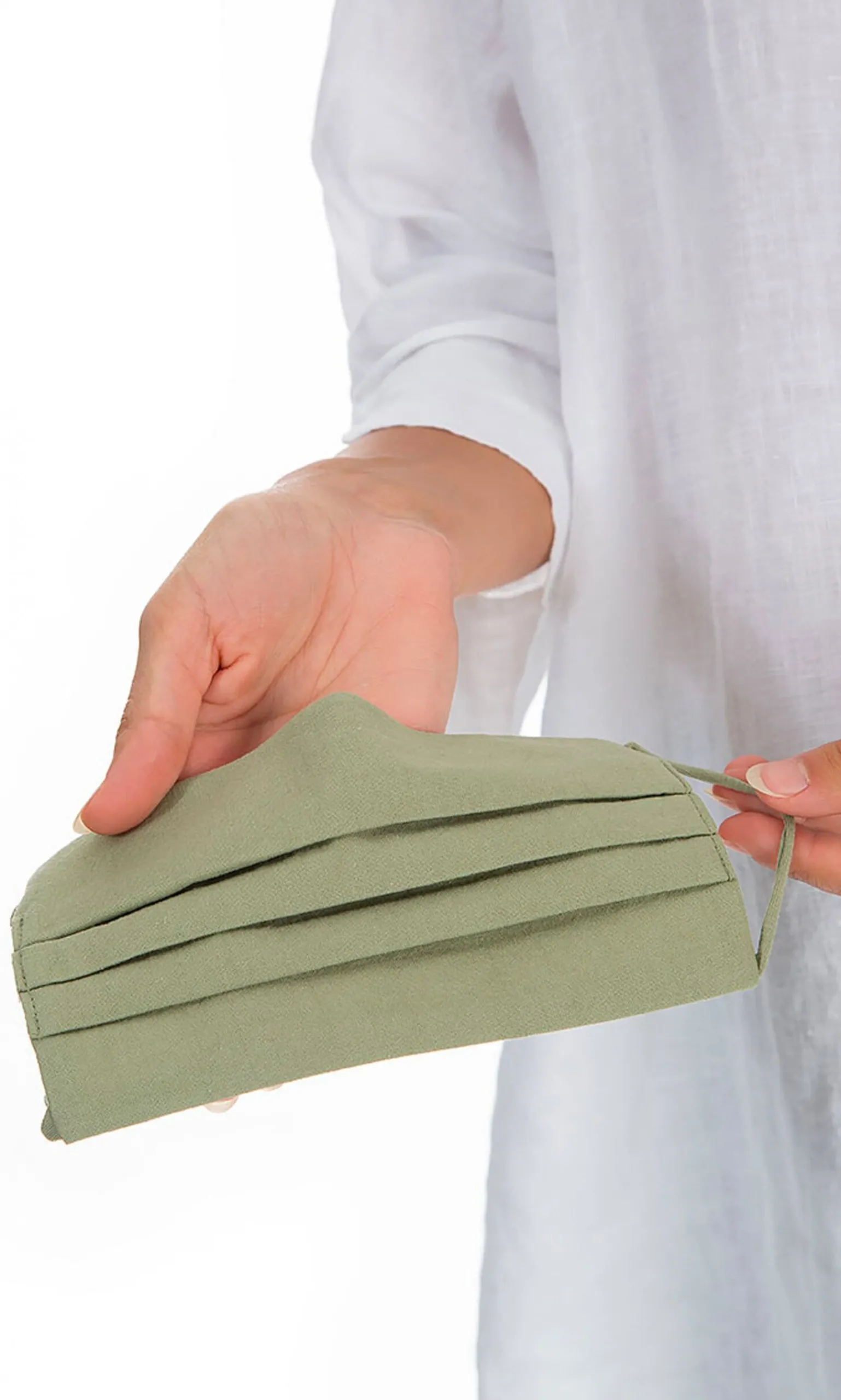 Pleated Face Mask & Pouch - Leaf>Plümo New