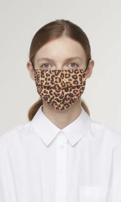 Pleated Linen Mask - Leopard Print>Plümo