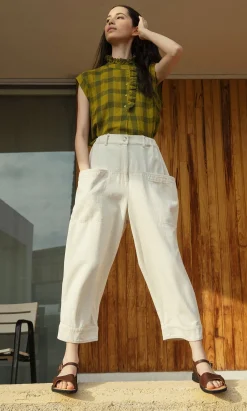 Polder Pants - Ecru>Plümo Studio Discount