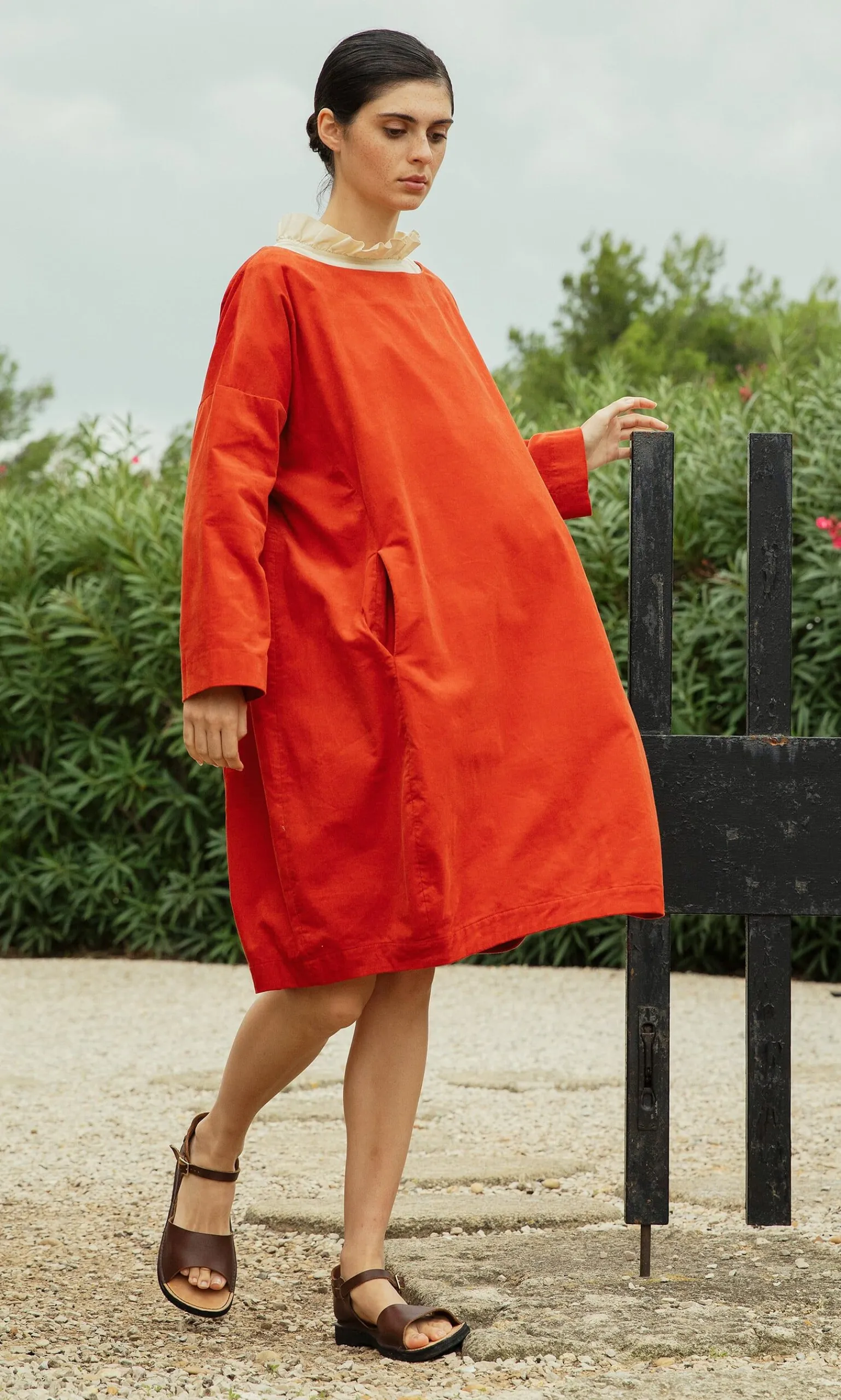 Rae Cord Dress - Cayenne>Plümo Studio Best