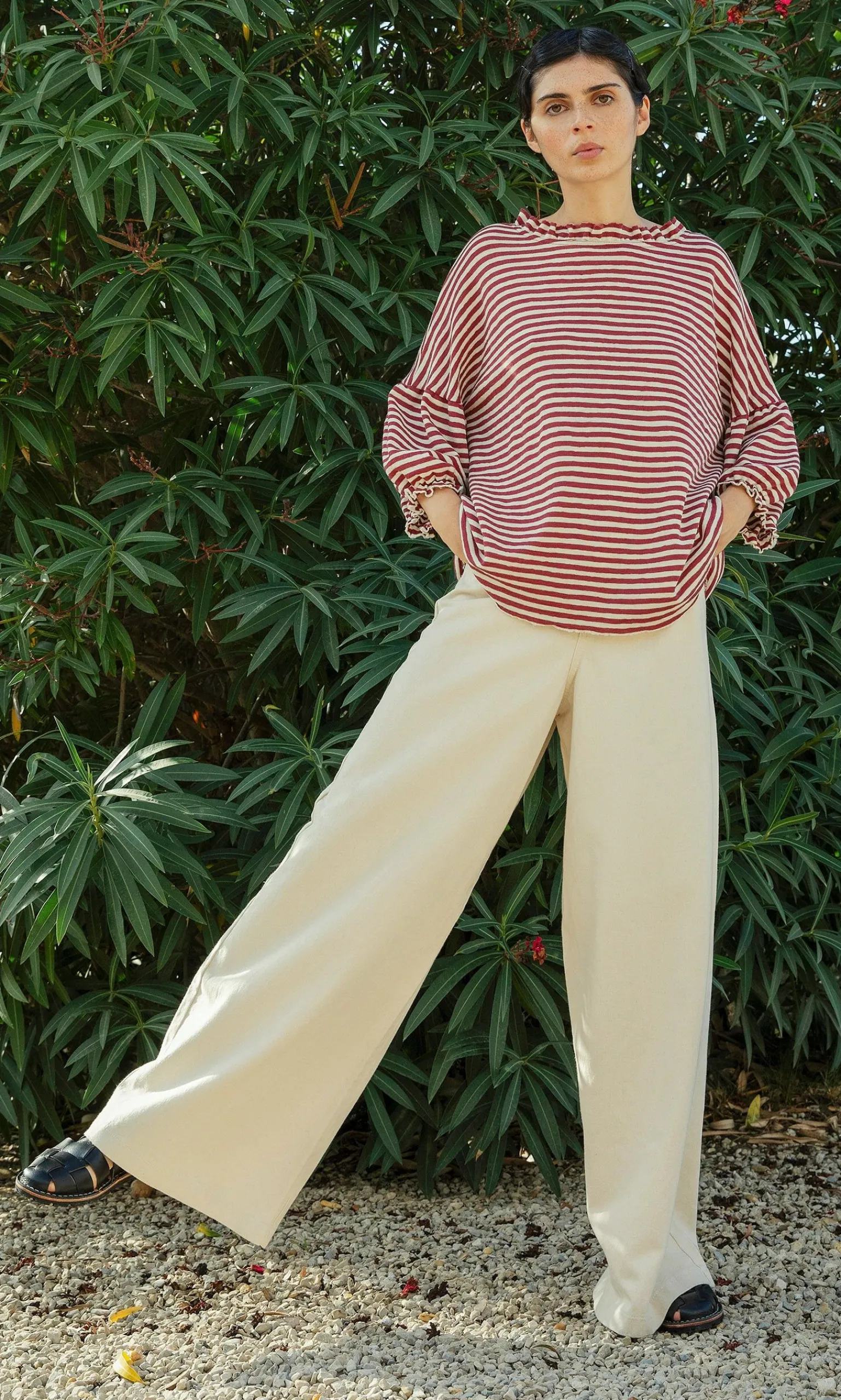 Ruffle Stripe Top>Plümo Hot