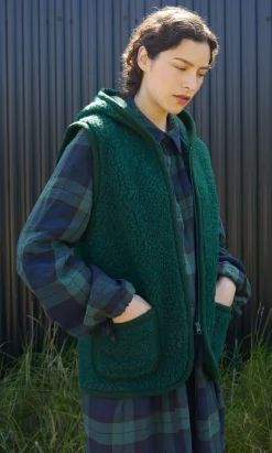 Wool Gilet - Bottle Green>Plümo Clearance