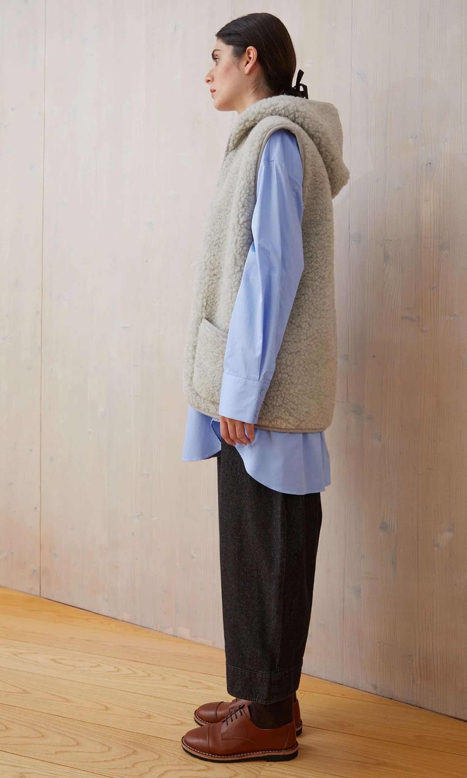 Wool Gilet - Light Grey>Plümo Online